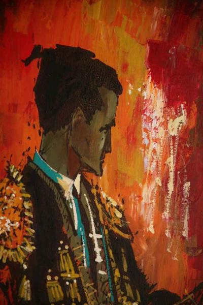 Lee Reynolds Lee Reynolds Unique And Vibrant Large Torero Painting