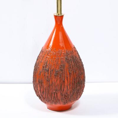 Lee Rosen Mid Century Modern Molten Red Orange Table Lamp by Lee Rosen for Design Technics