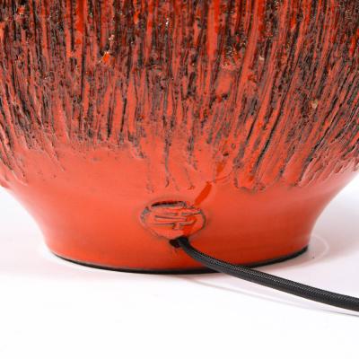 Lee Rosen Mid Century Modern Molten Red Orange Table Lamp by Lee Rosen for Design Technics
