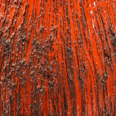 Lee Rosen Mid Century Modern Molten Red Orange Table Lamp by Lee Rosen for Design Technics