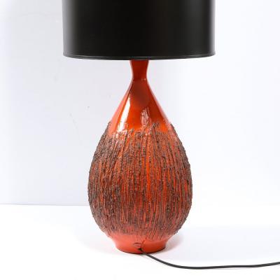 Lee Rosen Mid Century Modern Molten Red Orange Table Lamp by Lee Rosen for Design Technics