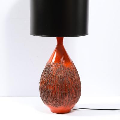 Lee Rosen Mid Century Modern Molten Red Orange Table Lamp by Lee Rosen for Design Technics