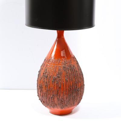 Lee Rosen Mid Century Modern Molten Red Orange Table Lamp by Lee Rosen for Design Technics