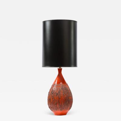 Lee Rosen Mid Century Modern Molten Red Orange Table Lamp by Lee Rosen for Design Technics