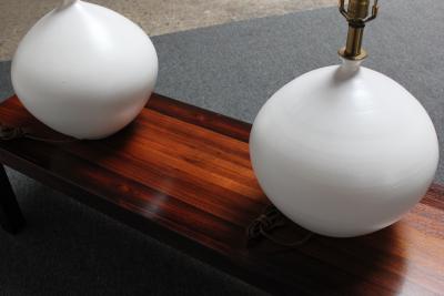 Lee Rosen Pair of Oversized White Ceramic Table Lamps by Lee Rosen for Design Technics