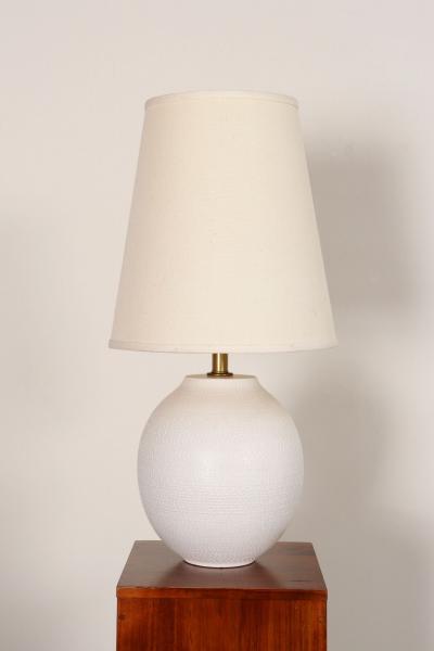 Lee Rosen Vintage White Stippled Ceramic Orb Table Lamp by Lee Rosen for Design Technics
