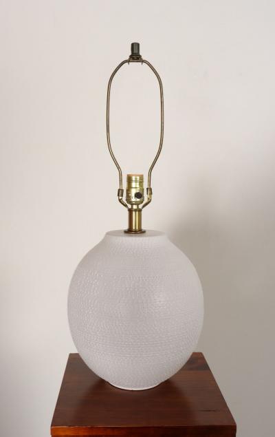 Lee Rosen Vintage White Stippled Ceramic Orb Table Lamp by Lee Rosen for Design Technics