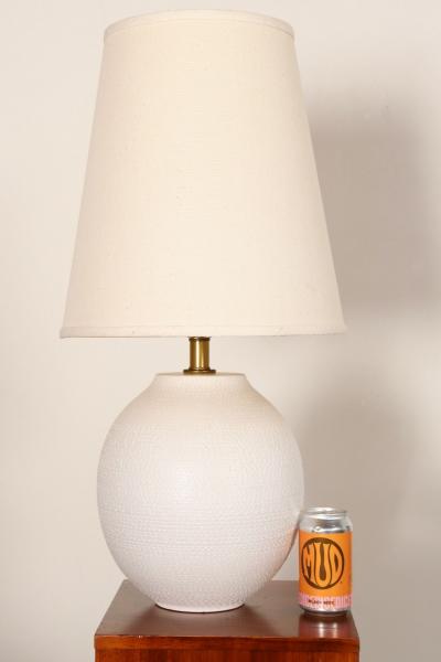 Lee Rosen Vintage White Stippled Ceramic Orb Table Lamp by Lee Rosen for Design Technics