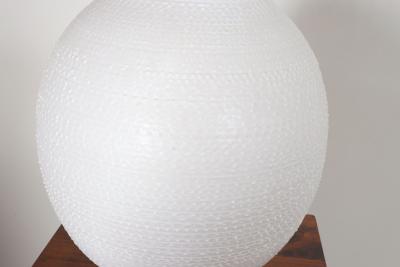 Lee Rosen Vintage White Stippled Ceramic Orb Table Lamp by Lee Rosen for Design Technics