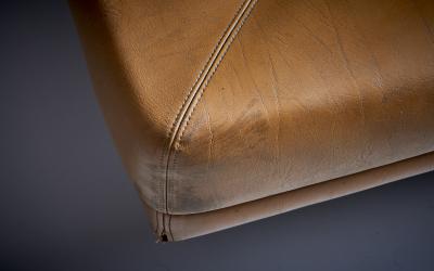 Leena Kolinen Sofa in Light Brown Faux Leather Finland 1960s