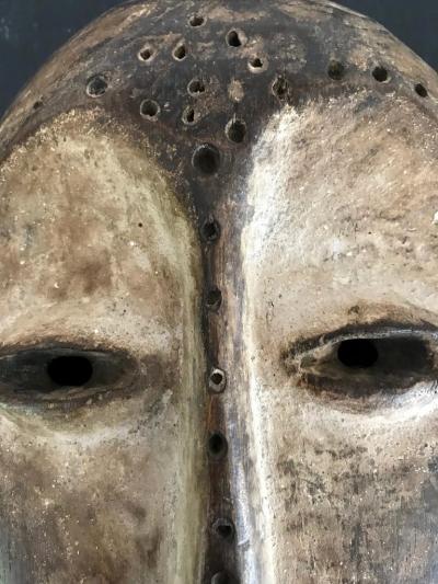 Lega Bwami Society Mask on Display Stand with Provenance