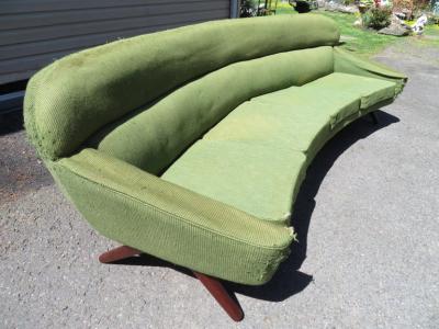 Leif Hansen Outstanding Leif Hansen Style Curved Danish Modern Sofa Mid Century