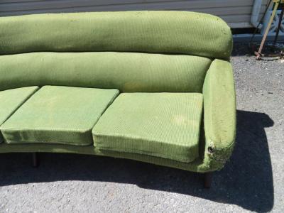 Leif Hansen Outstanding Leif Hansen Style Curved Danish Modern Sofa Mid Century