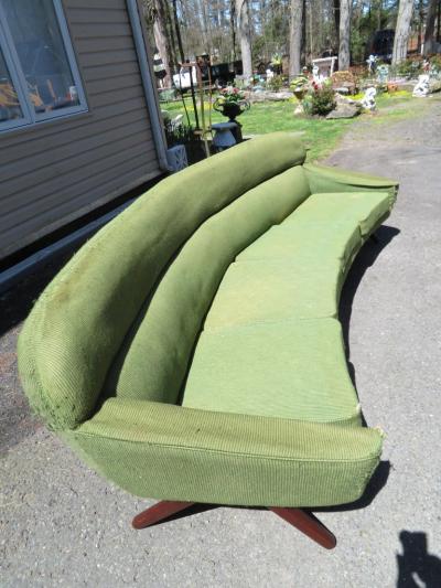 Leif Hansen Outstanding Leif Hansen Style Curved Danish Modern Sofa Mid Century