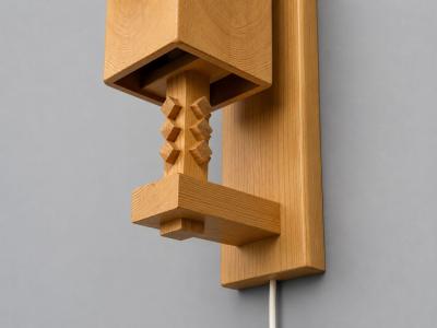 Leif Wikner Swedish Modern Pine Wall Sconce Sweden 1970s