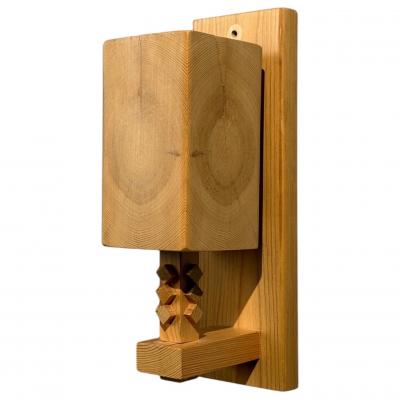 Leif Wikner Swedish Modern Pine Wall Sconce Sweden 1970s