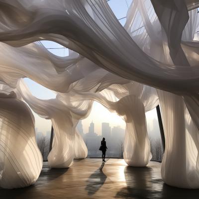 Leila Pinto Hudson Yards giclee on metal by Leila Pinto