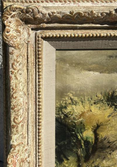 Lenard Kester Vintage Mid Century Parisian Oil Painting by Lenard Kester