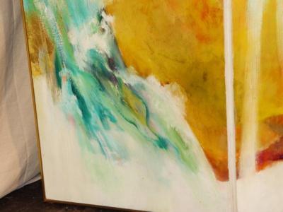 Lenn Kanenson Abstract Screen Painting Waterfall by Lenn Kanenson