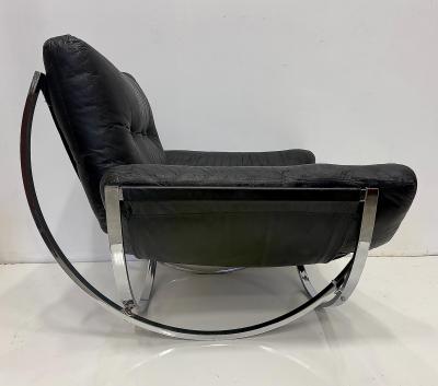 Lennart Bender Space Age Lennart Bender Chrome and Leather Lounge Chair Apollo 