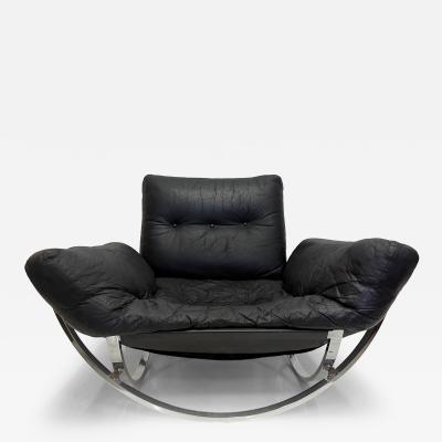 Lennart Bender Space Age Lennart Bender Chrome and Leather Lounge Chair Apollo 