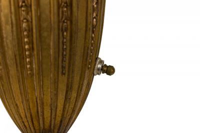 Lenox Art Deco Style Brass and Bone China Floor Lamp Torchiere