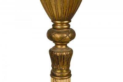 Lenox Art Deco Style Brass and Bone China Floor Lamp Torchiere