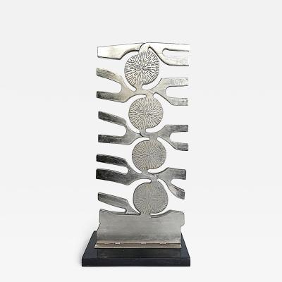 Leo Amino 1980s Vintage Forged Brutalist Abstract Stainless Sculpture Style of Leo Amino