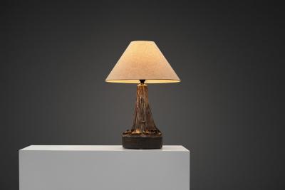 Leo En e Stoneware Table Lamp by Leo En e for En e Keramik Denmark ca 1960s