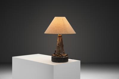Leo En e Stoneware Table Lamp by Leo En e for En e Keramik Denmark ca 1960s
