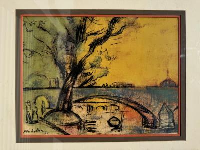 Leo Michelson Leo Michelson 950 Color Print Tree and the Seine 14 5 h x 19 w