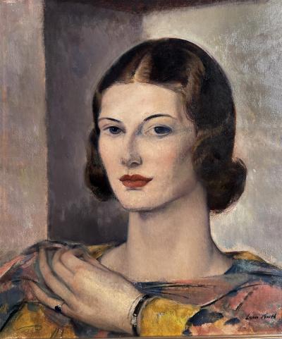 Leon Abraham Kroll Portrait of an Elegant Young Woman in Warm Grays and Soft Ochers