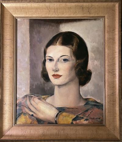Leon Abraham Kroll Portrait of an Elegant Young Woman in Warm Grays and Soft Ochers