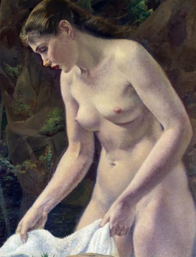Leon Abraham Kroll Timeless and Classic Nude Girl at Pool Academic Artist 