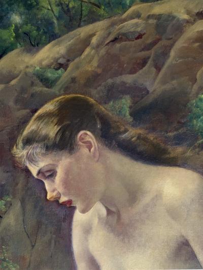 Leon Abraham Kroll Timeless and Classic Nude Girl at Pool Academic Artist 