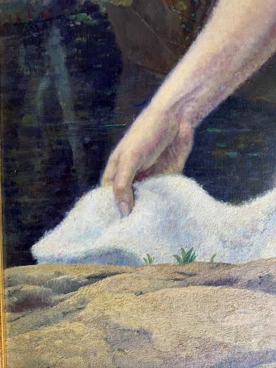 Leon Abraham Kroll Timeless and Classic Nude Girl at Pool Academic Artist 