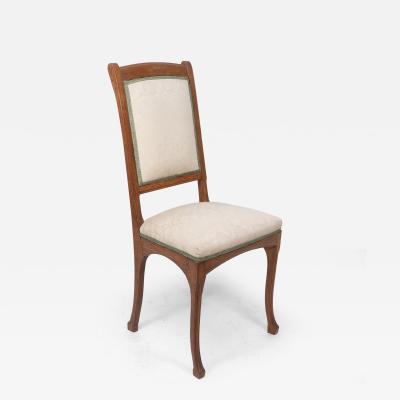 Leon Benouville Leon Benouville an Art Nouveau Oak Desk or Side Chair with Subtle Organic Lines
