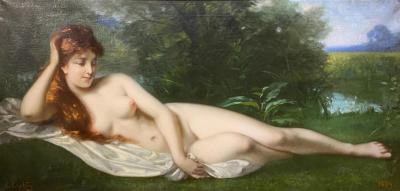 Leon Erpikum Large 19th Century French Oil on Canvas Nude by Leon Erpikum