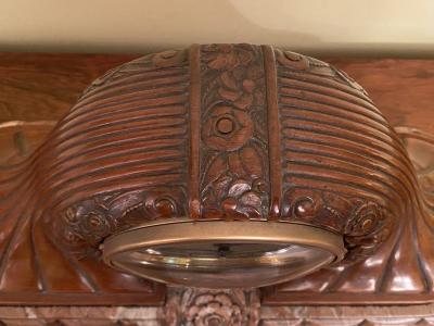 Leon Hatot Leon Hatot and ATO French Art Deco Carved Clock