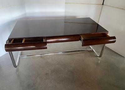 Leon Rosen American Modern Palisander and Chrome Desk Leon Rosen For Pace