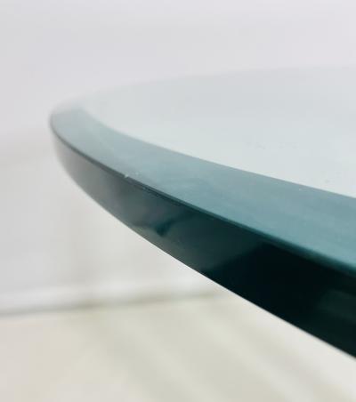 Leon Rosen Brass Glass Dining Center Table by Leon Rosen for Pace Collection