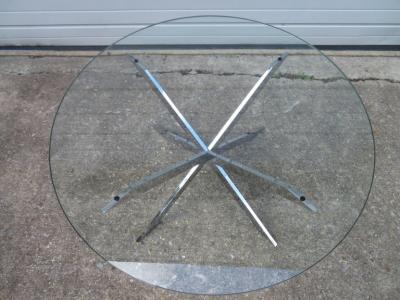 Leon Rosen Gorgeous Leon Rosen for Pace Collection Double X Base Chrome Coffee Table