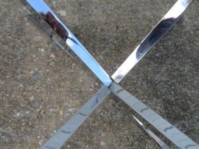 Leon Rosen Gorgeous Leon Rosen for Pace Collection Double X Base Chrome Coffee Table