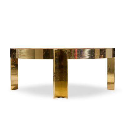 Leon Rosen Leon Rosen for Pace Mid Century Burlwood and Brass Executive Desk