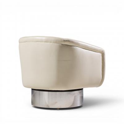 Leon Rosen Leon Rosen for Pace Mid Century Chrome Swivel Lounge Chair
