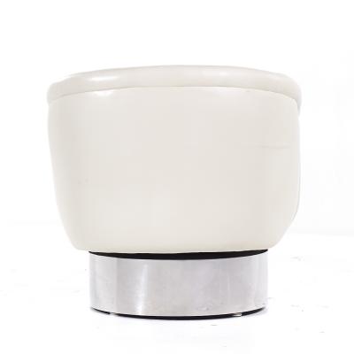 Leon Rosen Leon Rosen for Pace Mid Century Chrome Swivel Lounge Chairs Pair