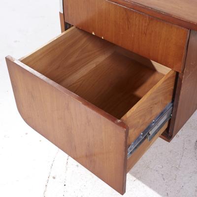 Leon Rosen Leon Rosen for Pace Mid Century Walnut and Stainless Steel Desk