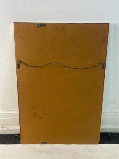 Leon Rosen MODERNIST RECTANGULAR BRASS FRAMED BEVELED MIRROR
