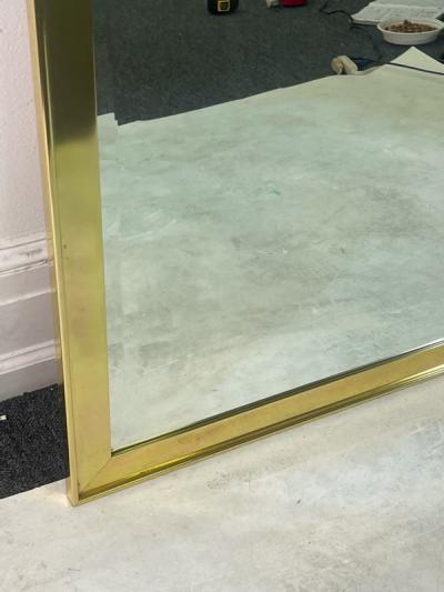 Leon Rosen MODERNIST RECTANGULAR BRASS FRAMED BEVELED MIRROR