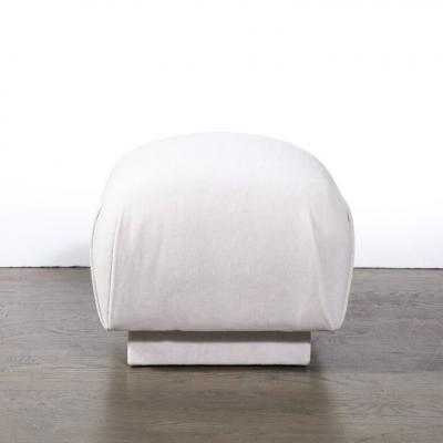 Leon Rosen Mid Century Modern Ottoman in Powder Grey Mohair by Leon Rosen for Pace
